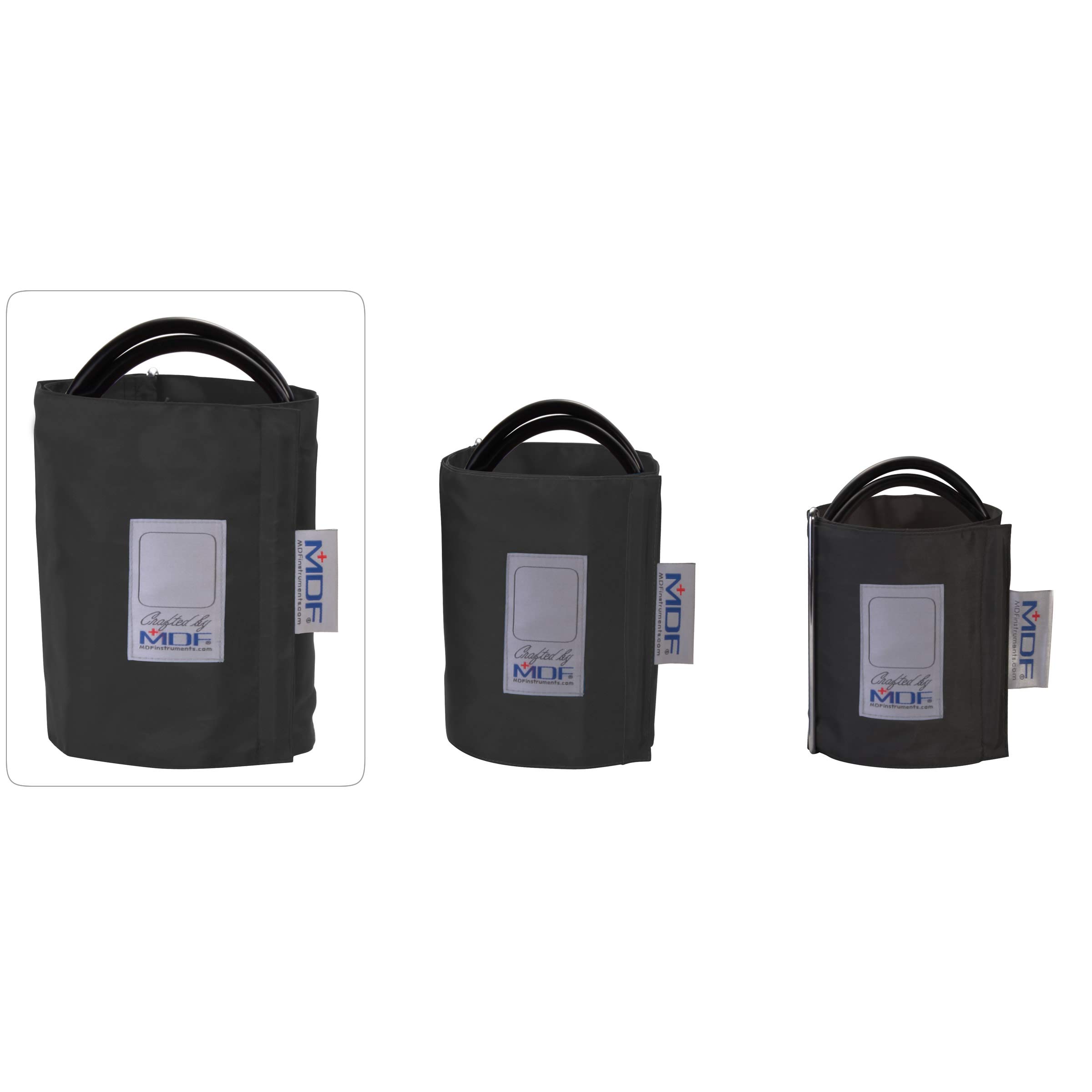 MDF Instruments, Latex-Free Thigh Replacement Blood Pressure Monitor Cuff D-Ring - Double Tube (MDF2090470D) (Black (NoirNoir))