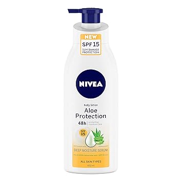 Nivea Body Lotion, Aloe Protection with SPF15, 400 ml