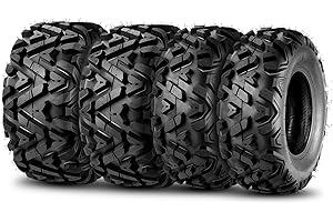 TRIPOWER Set of 4 ATV UTV Tires 25x8-12 Front & 25x10-12 Rear Tire, 6PR All Terrain Four Wheeler Tires 25x8x12 & 25x10x12 Sport Mud Trail Off-Road Tire, Tubeless