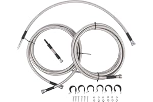 TEKKOAUTO Stainless Steel Braided Fuel Lines Kit Replacement for Chevy Silverado GMC Sierra 2500HD 3500 3500HD 6.6L V8 Diesel