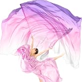 Jecery 2 Pack Praise Dance Worship Flags, 35''x 55'', White Pink Purple | Soft Gradient Adds a Graceful, Uplifting Look, Large Size, Polyester Flows Smoothly with Telescopic Rods.