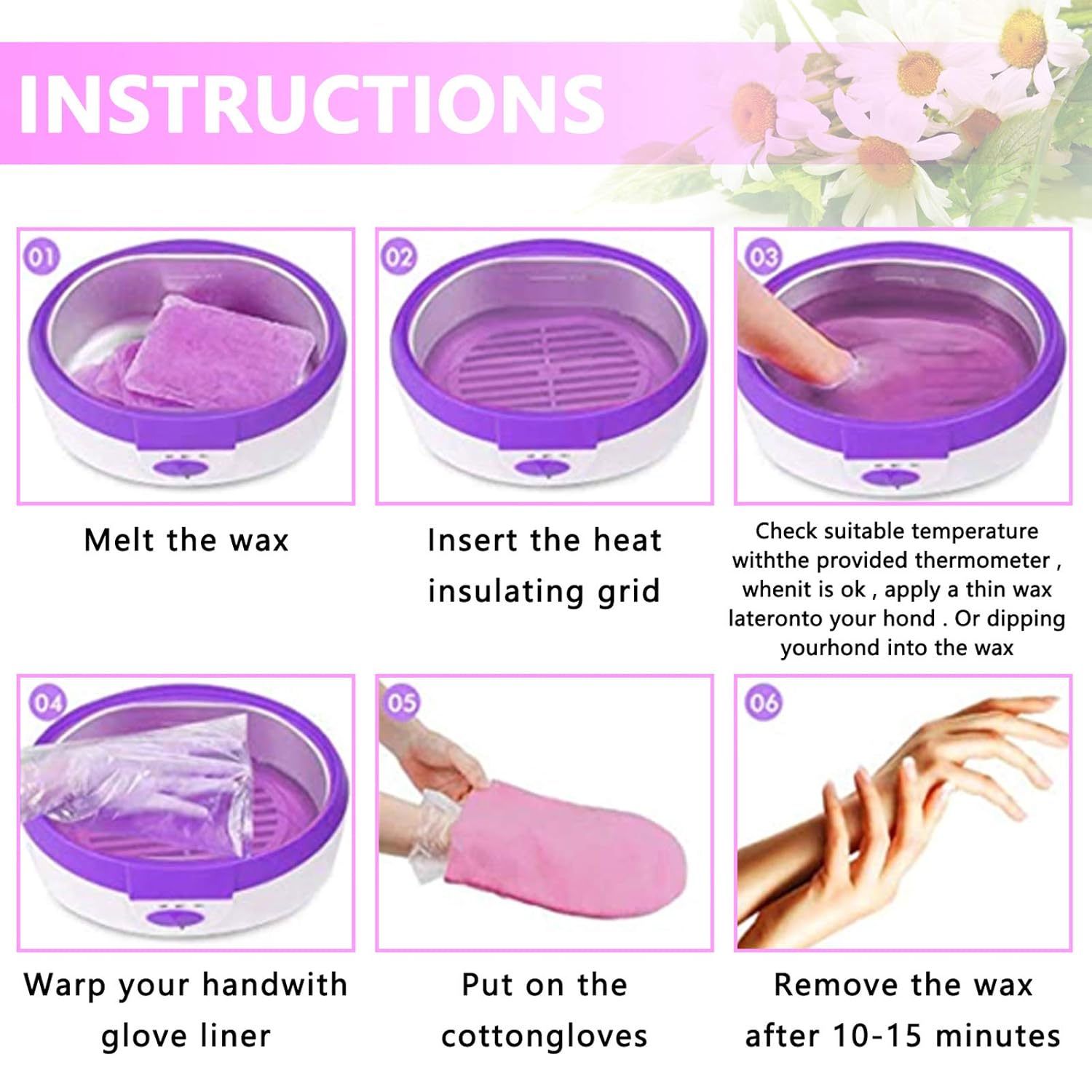 JIAHUA Paraffin Wax Machine for Hand and Feet-Paraffin Bath Spa Wax for Smoothens and Softens Dry Skin Quick Heating Paraffin Wax Warmer Keep Warmer Function & Make Skin Fair and Shiny (Pink) : Beauty