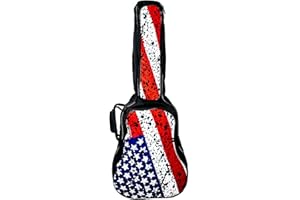 ChromaCast USA Flag Graphic Multi-Pocket Acoustic Guitar Padded Gig Bag (CC-APB