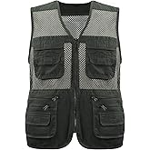 Gihuo Men's Fishing Safari Vest with Pockets for Summer Travel