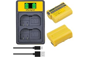 Uwayor EN-EL15 EN EL15C ENEL15B EL15A Battery and Dual Charger for Nikon Z5, Z6, Z6 II, Z7, Z7II D780, D850, D7500, D500, D60