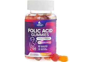 NATURE'S NUTRITION Folic Acid Gummies for Women 785 mcg - Essential Prenatal Vitamins for Mom & Baby, Vegan Folic Supplement Gummy, Daily Vitamin B9 Extra Strength Folate, Before During After Pregnancy - 60 Gummies