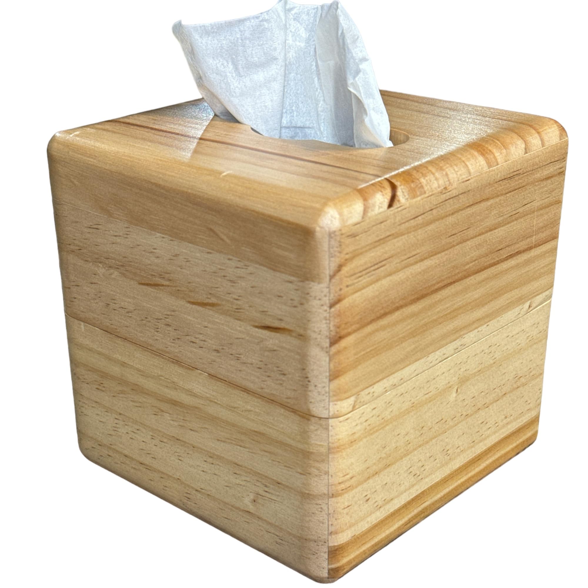 Photo 1 of Tissue Box Cover Square -Magnetic Tissue Box Holder -Wood Tissue Box Cover w/Round Corners & Edges - Decorative Tissue Box Cover Holder -Farmhouse Tissue Box Cover -Durable Square Tissue Box Cover