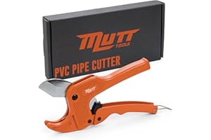 Mutt Tools Professional 1.5” PVC Pipe Cutter Tool - Heavy-Duty Ratcheting Plastic Pipe Cutter for PVC, CPVC, PEX – Cuts up to