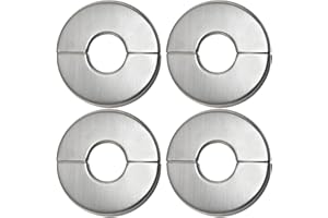 JJHXSM 4pcs Pipe Hole Air Conditioning Hole Decorative Cover 28mm Snap On Round Silver 304 Stainless Steel Cover Round Escutcheon Plate