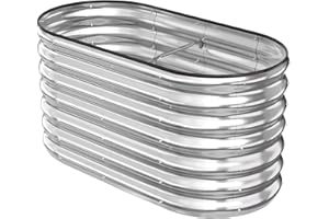 ENJOYBASICS Raised Garden Bed Kit, Galvanized Deep Root Planter 4x2x2ft Box Outdoor for Vegetables, Large Bottomless Metal Raised Bed for Gardening, Growing Broccoli, Beans, Fruits, Flower