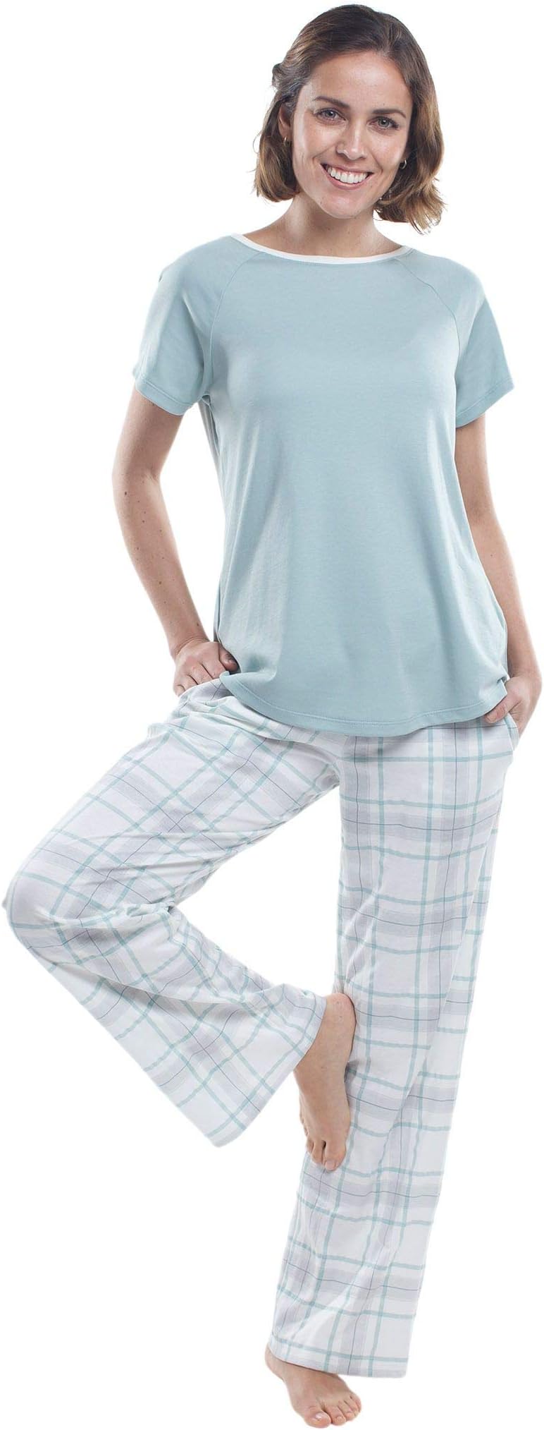 jijamas Incredibly Soft Pima Cotton Women's Pajamas Set - Short Sleeve Set
