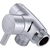 G-Promise Solid Metal Shower Arm Diverter for Hand Held Showerhead and Fixed Spray Head, G 1/2 3-Way Bathroom Universal Diver