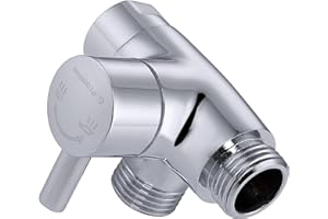 G-Promise Solid Metal Shower Arm Diverter for Hand Held Showerhead and Fixed Spray Head, G 1/2 3-Way Bathroom Universal Diverter System Replacement Part (Chrome)