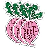 (3Pcs) Let The Beet Drop Stickers Plant Stickers Gardening Stickers Decal Waterproof Vinyl Stickers Adult for Laptop Kindle Car Tumbler Water Bottle Mug Phone Notebook Helmet Size 3”x1.8”