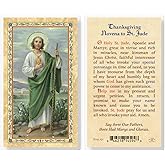 Hirten Thanksgiving Novena – St. Jude Gold-Stamped Laminated Holy Card, Single Card – Patron of Desperate Cases Pocket Devotional for Hope & Miracles