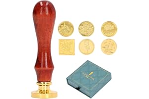 ANKROYU Vintage Wax Seal Stamp Kit with 7 Detachable Heads European Style Clear Engraving Seals for Invitations Letters Weddi
