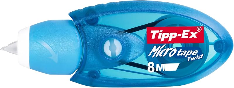 Tipp-Ex Korrekturroller Micro Tape Twist mit Schutzkappe, in 4 Farben, 8m x 5 mm, 10er Pack, Ideal für das Büro, das Home Office oder die Schule