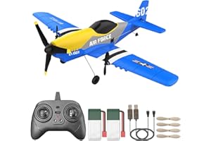 ANTSIR RC Plane P51D, 3 Channel Remote Control Airplane Mustang Fighter with 2 Batteries/2.4Ghz/Smart Gyro Stabilizer/RTF Glider Easy to Fly Aircraft for Adults Beginners