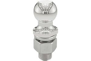 CURT 40056 Stainless Steel Trailer Hitch Ball, 10,000 lbs, 2-Inch Diameter, 1-1/4 x 2-5/8-Inch Shank