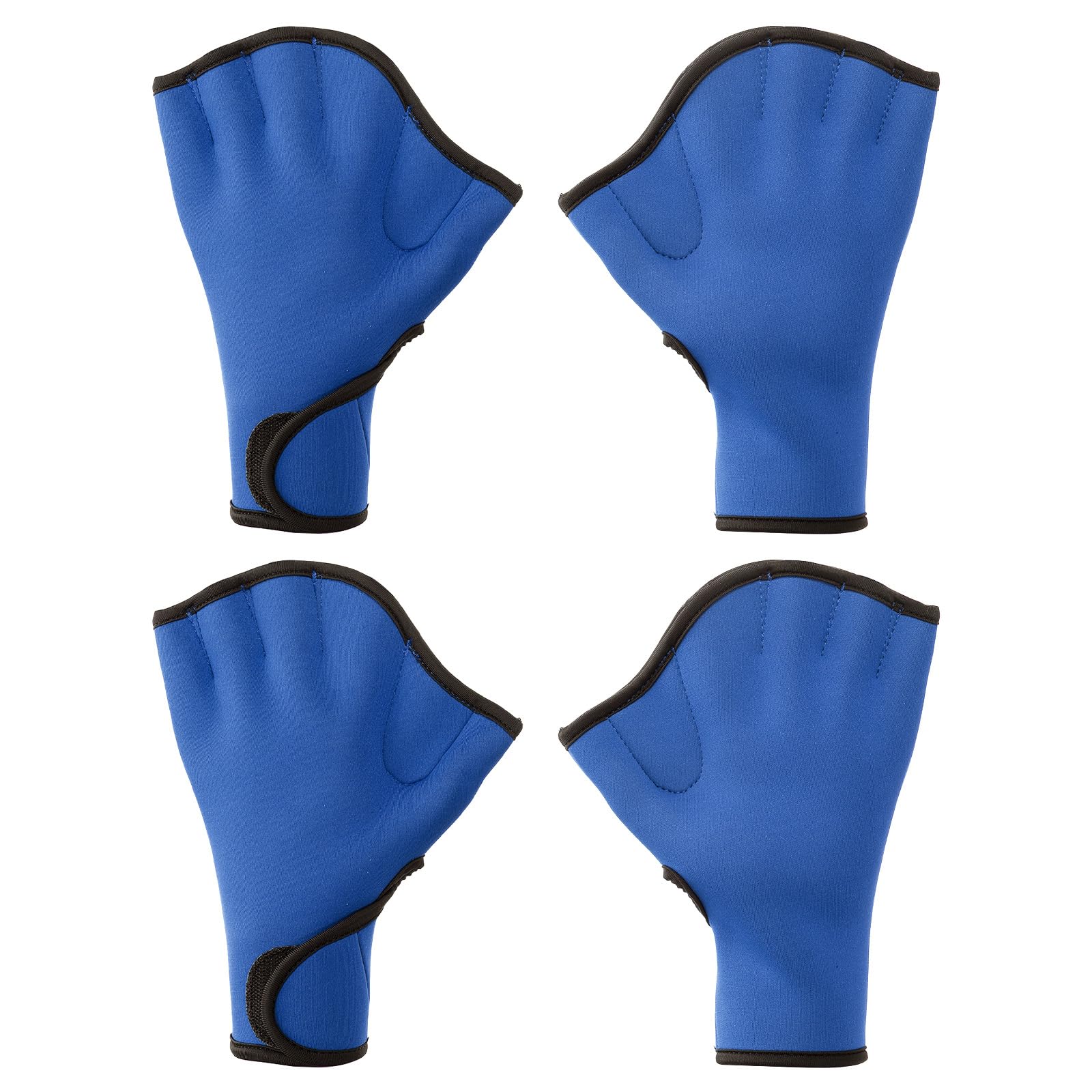 PATIKIL Swim Gloves, 2 Pair Webbed Swimming Gloves Aquatic Fitness Water Resistance Swim Hand Paddles for Women and Men Water Aerobics, L, Dark Blue