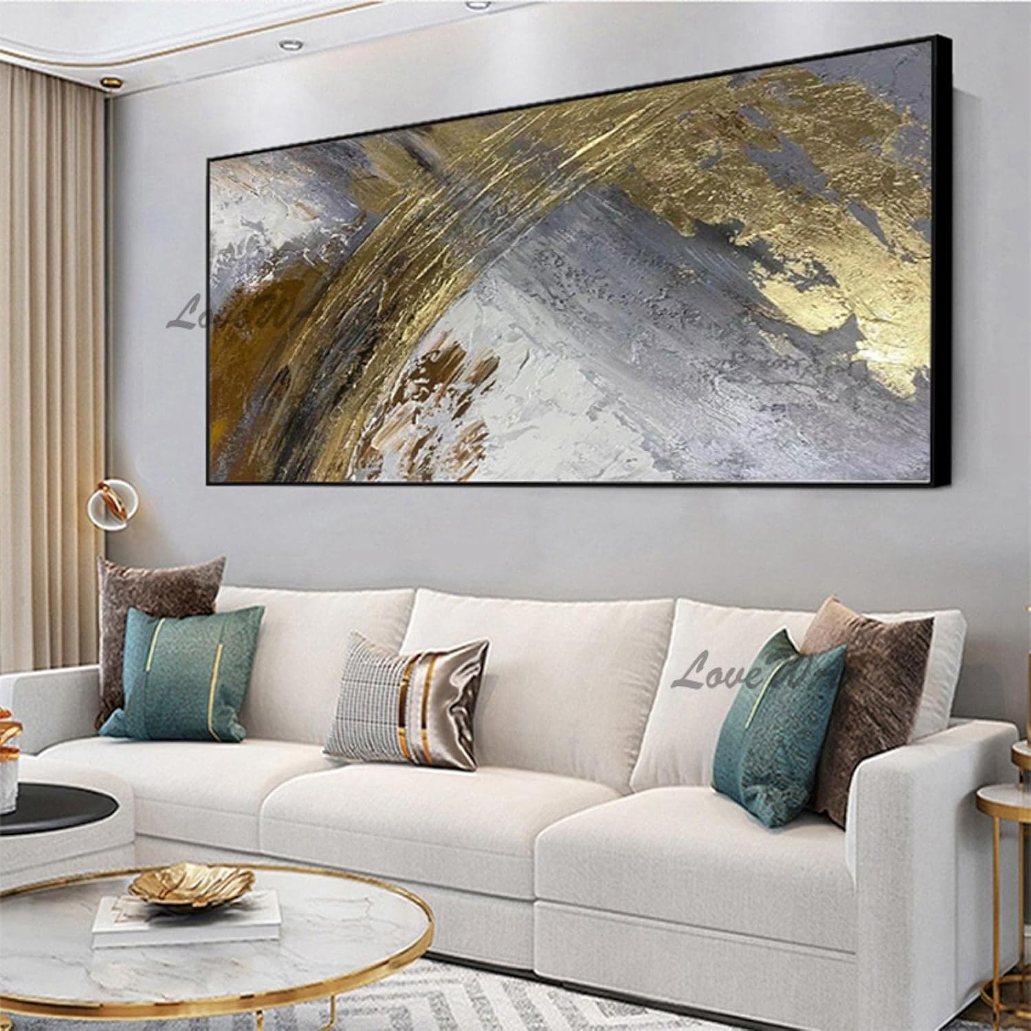 Paintings - HOLEILUCK Large Size Group Abstract Oil Painting on Canvas Wall Picture Art Living Room Home 1Panel Oversized Wall Art Decor 75x150cm(30x60in) Withframe