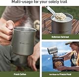 Odoland 750ml Titanium Mugs 1900W Stove Camping Set with Lid Spork view 3