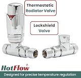 Hot Flow Chrome Marella 3 Modern Thermostatic Radiator Valve Straight TRV view 2