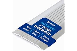 BARZEN Premium Aluminum Door Threshold, Door Saddle Flat Utility (Aluminum, 4" Wide x 72" Long)