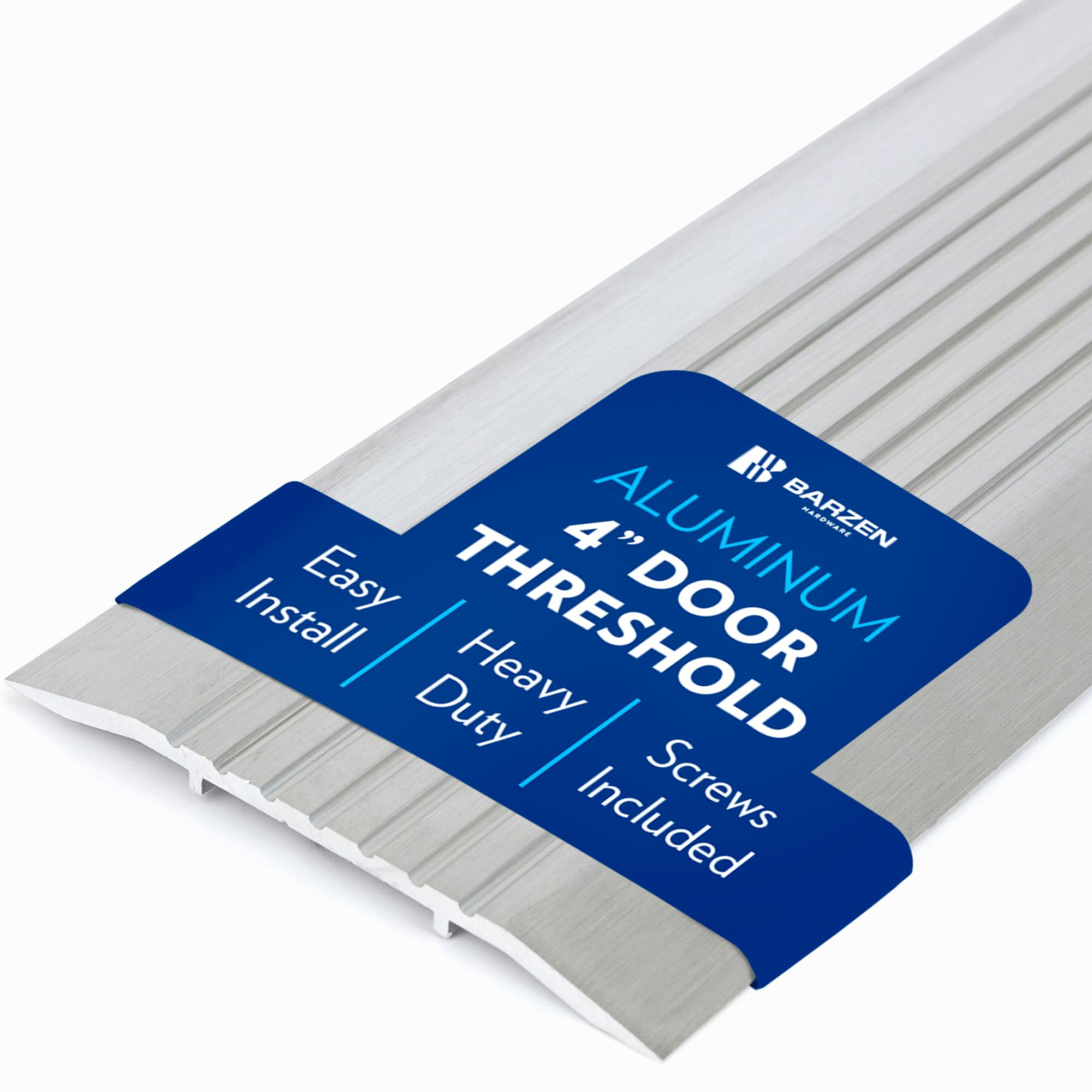 Photo 1 of 10 PACK Door Threshold - Premium Low-Profile Corrugated Aluminum Door Saddle Flat Transition Door Saddle - ADA Wheelchair Compliance- Aluminum Mill Finish, 4" Wide x 72" Long