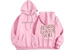 Jesus Loves You Hoodie Women Christian Sweatshirt Oversized Faith Religious Jesus Hoodie Teen Girls Preppy Pullover Tops