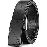 SENDEFN Ratchet Belt for Men Automatic Slide Buckle Adjustable Men Leather Belts for Dress Casual Pants Shirts Jeans