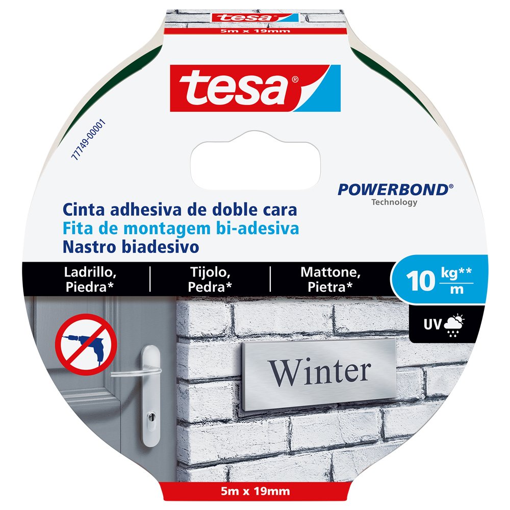 Tesa 77749 – 00001 – 00 Double-Sided Tape for Brick and Stone (10 kg/m)
