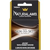 Trojan NaturaLamb Luxury Condoms, Latex-Free, Real Skin-to-Skin Intimacy, 3 Count