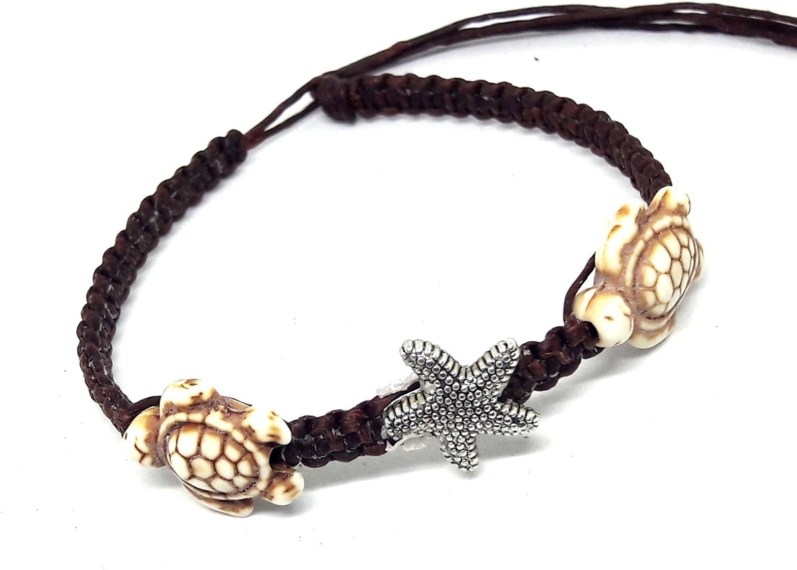 LAVIP Sea Turtle Cream Starfish Anklet or Bracelet Beautiful Handmade for Women Teens and Girls