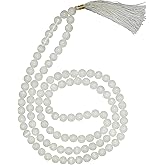 Amazing Gemstone Selenite Manmade Buddhist Prayer Beads Japa Mala with 108 Meditation Beads (Without Knots)