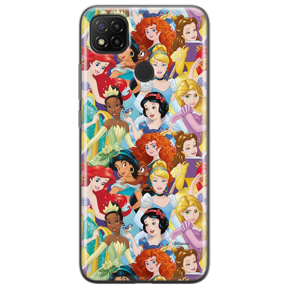 ERT GROUP mobile phone case for Xiaomi REDMI 9C original and officially Licensed Disney pattern Princess 001 optimally adapted to the shape of the mobile phone, case made of TPU Multicolor