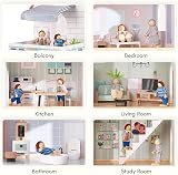 Giant bean Wooden Dolls House 2.6ft Elevator Light 22 pcs Furnishings 3 Dolls view 8