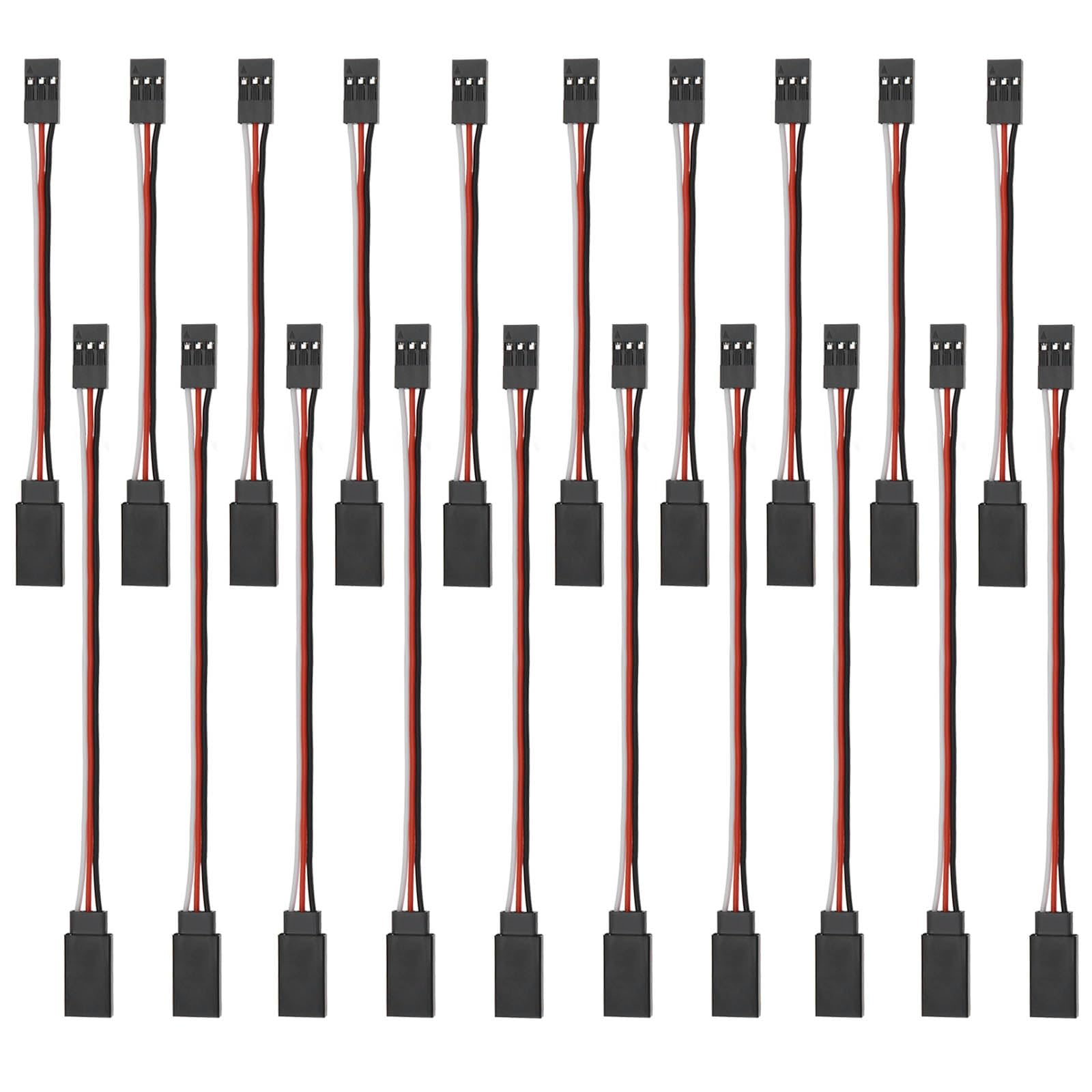 eMagTech 20PCS 3Pin Servo Extension Lead Male To Female Servo Extension Cable Model Aircraft Connection Cable Compatible With Futaba Compatible With JR servo 10cm 15cm