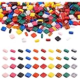 Beadthoven 400Pcs Tila Beads 2-Hole Acrylic Seed Beads 20 Styles Mini Opaque Flat Square Rectangle Tila Tile Spacer Loose Beads for Bracelet Necklaces Jewelry Making Supplies 5.2x5.2mm / 2.3x5.2mm