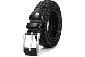 BULLIANT Mens Belts,Leather Woven Braided Belts for Gift Men Casual Jeans Golf