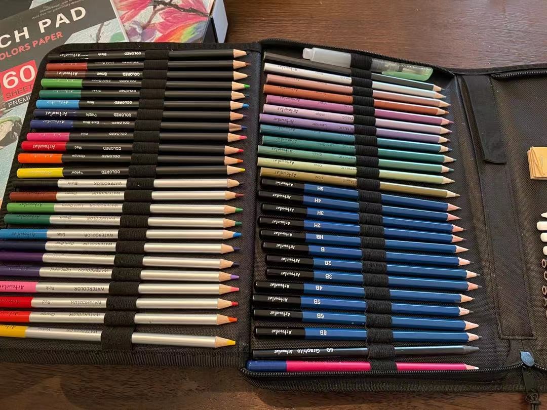 6/mo Finance Artownlar 72 Pack Drawing Sketching Set with 8x11