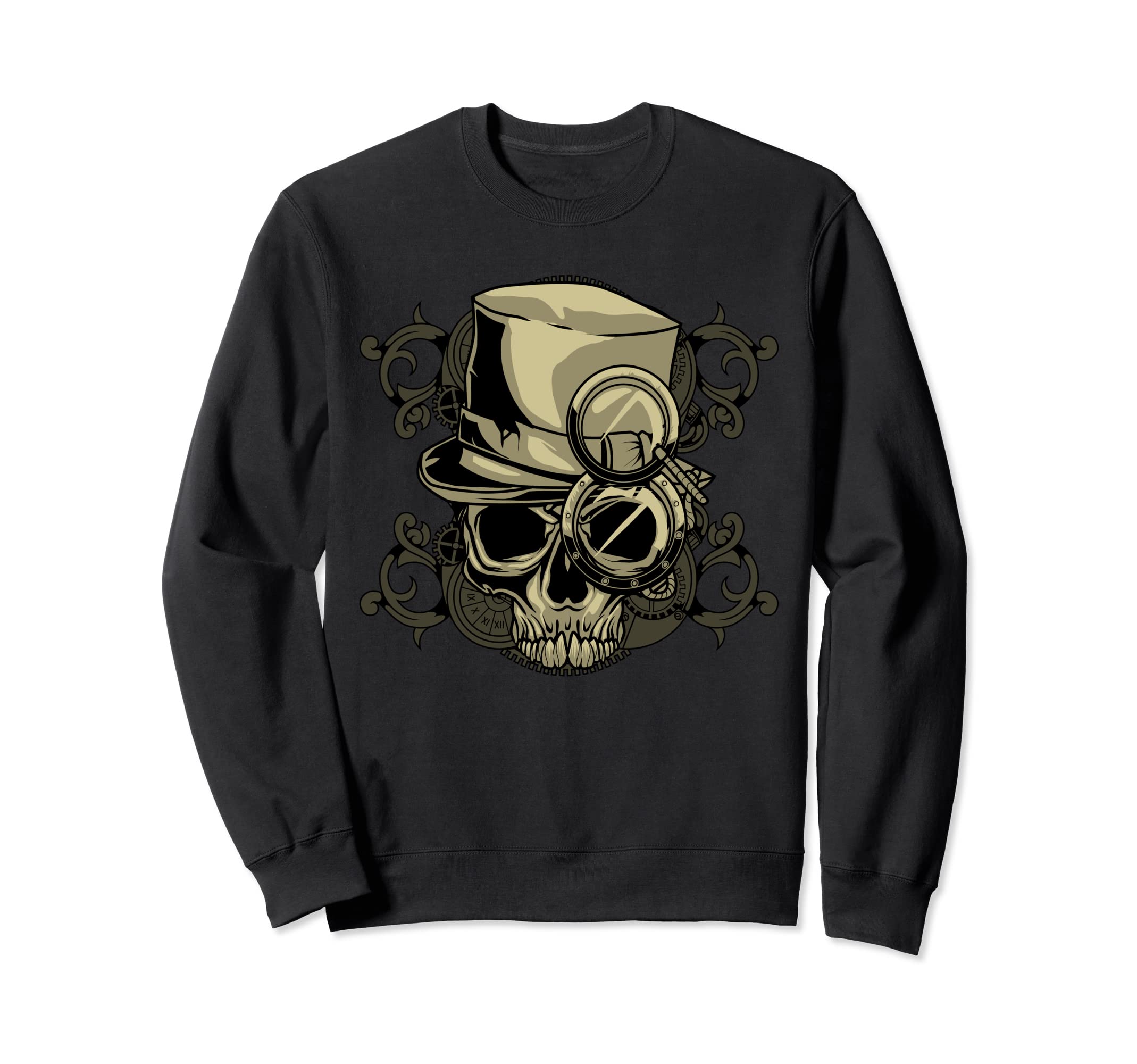 Steampunk Victorian - Steam Powered Engine Skull Sweatshirt