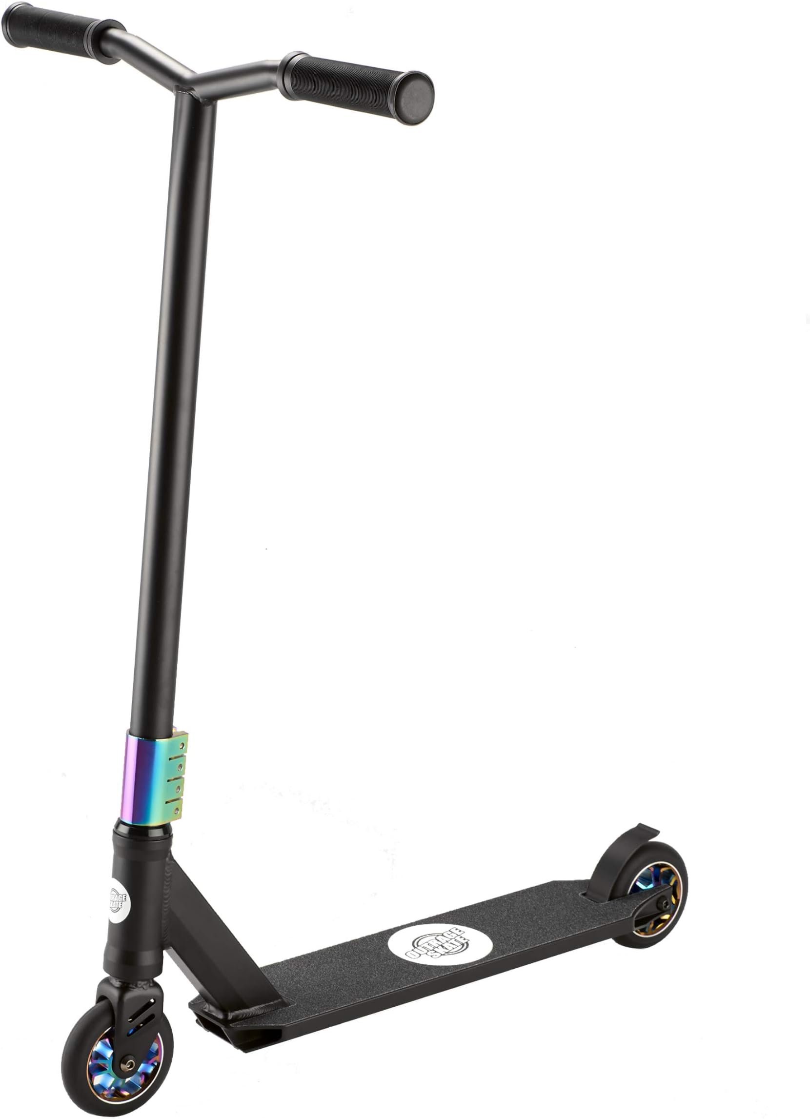 Pro Stunt Scooter Outrage | Ultimate 2019 Custom Trick Freestyle Boys age 8 and over (Black/Neo Hellfire) + FREE STICKERS