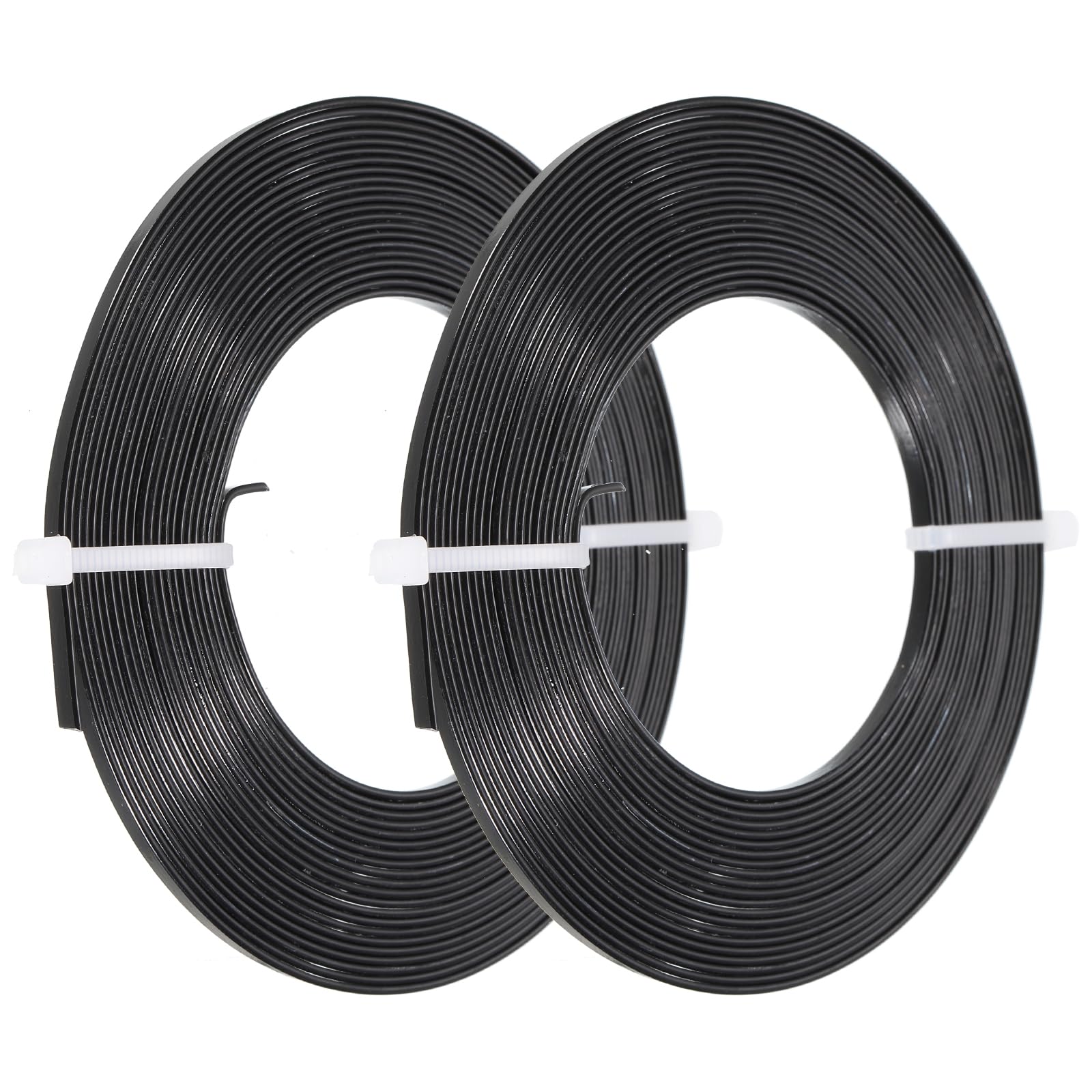 PATIKIL 16.4 Feet Flat Aluminum Wire, 2 Rolls 18 Gauge Bendable Anodized Aluminum Wire 3mm Wide Beading Craft Wire for Jewelry Making, Black