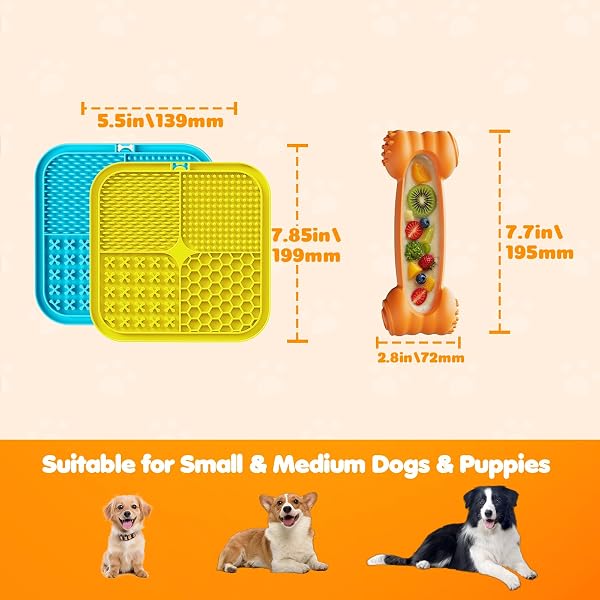 DEPURE DOG ENRICHMENT TOYS 4 PACK – DOG TOYS TO KEEP THEM BUSY, LICK MAT & BOWL WITH PEANUT BUTTER,FROZEN TREAT PUZZLE DISPENSER FOR ANXIETY RELIEF, REDUCE BOREDOM, PERFECT FOR BATHING GROOMING