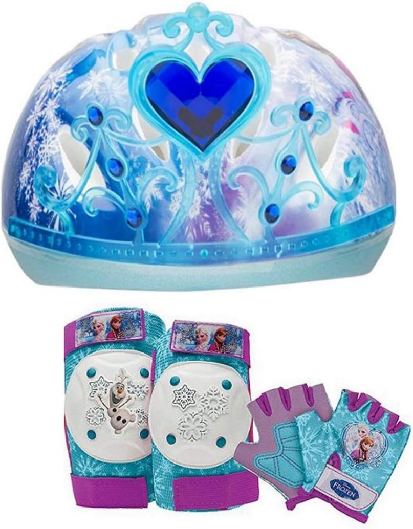Combined Girls' Bike Helmet and Knee Pad Set Frozen Skateboard, Scooter, Protective Gear