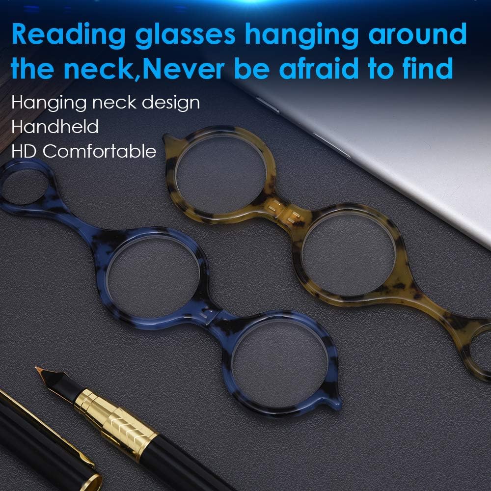 LUFF 2 Pcs Mini Portable Reading Glasses Necklace Reading Glasses Hanging Neck Type Anti-Lost Handheld Reader Glasses - Image 3