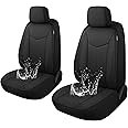 CAROMOP Neoprene Car Seat Cover 2 Front Seats, Waterproof Seat Covers for Cars, Universal Fit for Most Car Interior Covers-Sedan Truck SUV(Black)