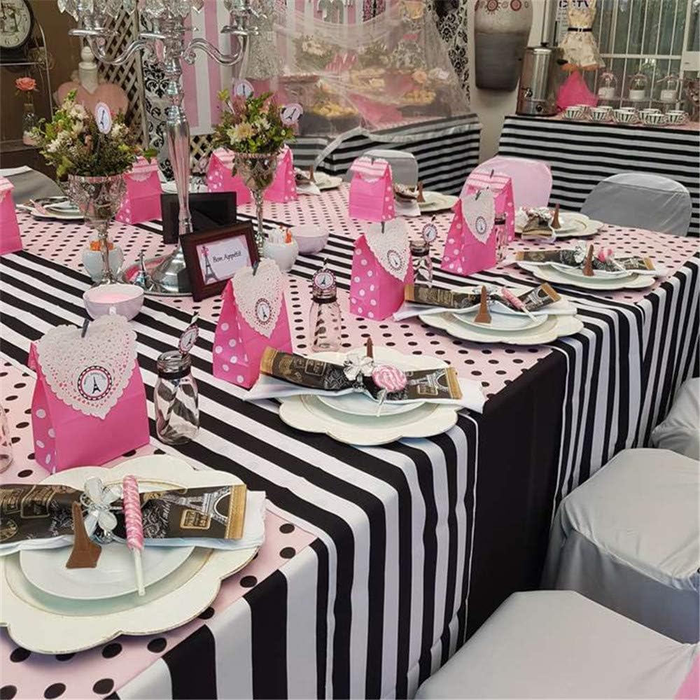 Best black white stripe table runner
