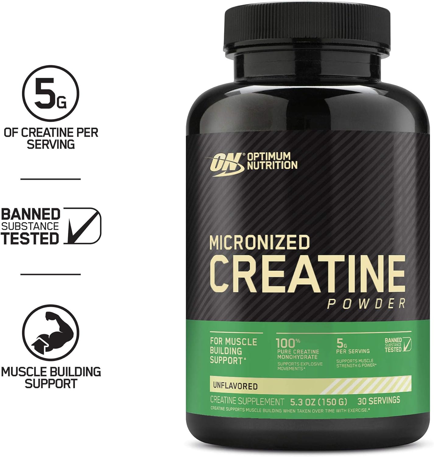 Optimum Nutrition Micronized Creatine Monohydrate Powder, Unflavored, Keto Friendly, 30 Servings (Packaging May Vary): Health & Personal Care